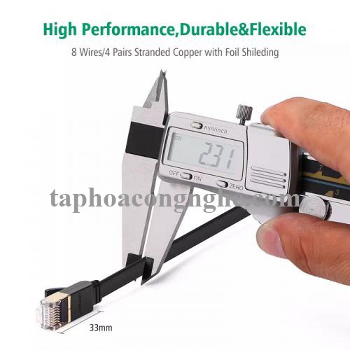 Ugreen 11265 10M màu Đen Cáp mạng LAN cat7 STP dây dẹp NW106 30011265